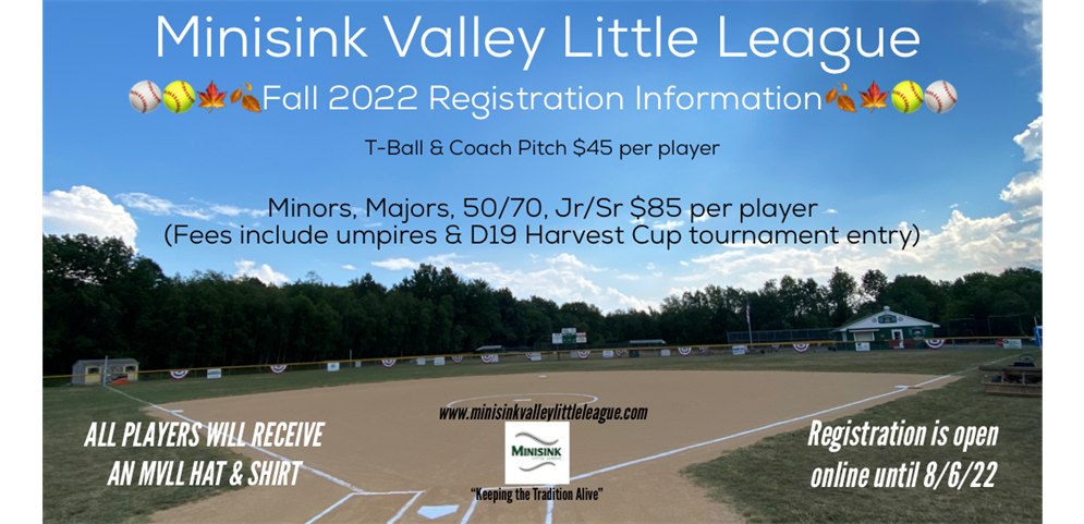 Fall Ball Registration is NOW OPEN!! 