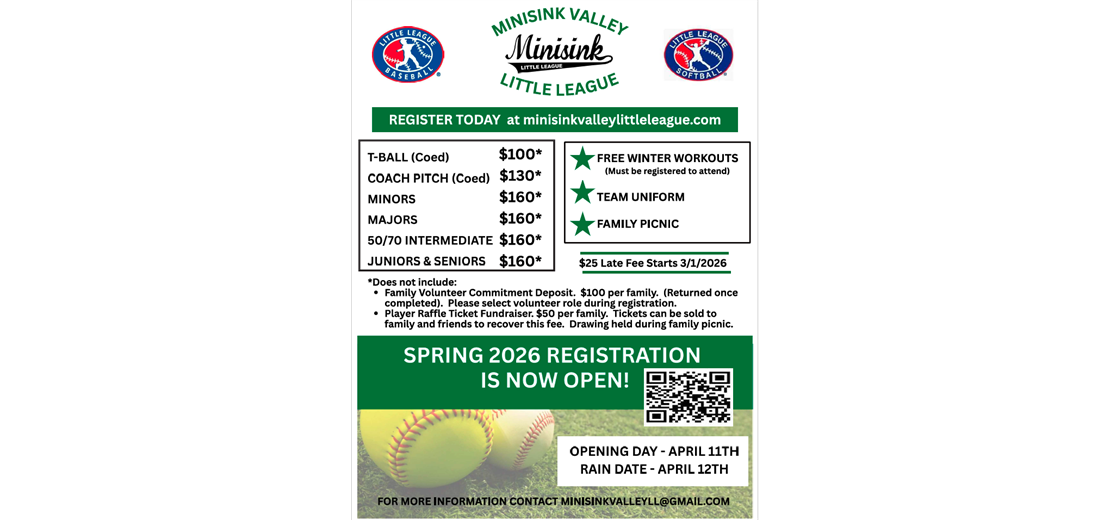 Spring 2026 Registration is Open!